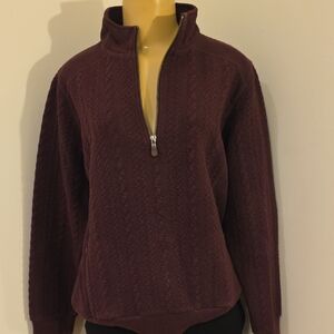 Orvis Women's Deep Burgundy Half-Zip Sweater